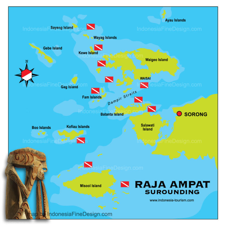 map of raja ampat dive sites