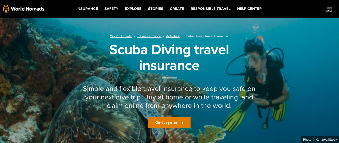 travel insurance with scuba cover