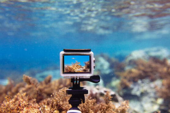 Using,Action-camera,In,Waterproof,Box,To,Make,Photos,And,Video