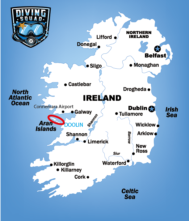 Map of the Aran Islands Ireland