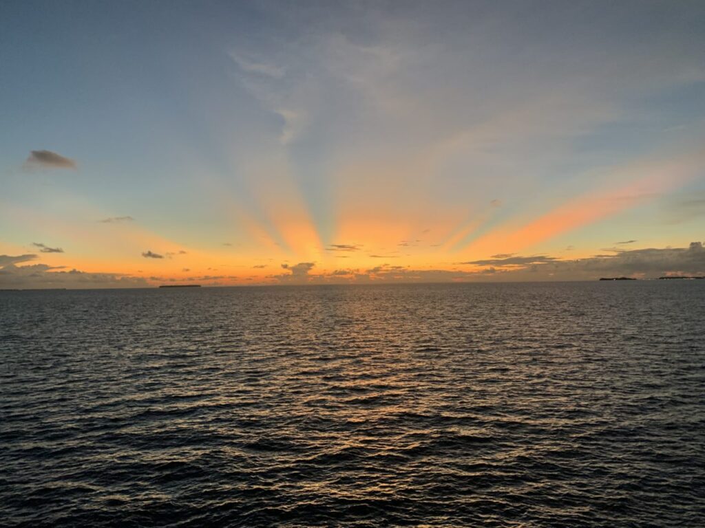 Stunning ocean sunset in the Maldives.