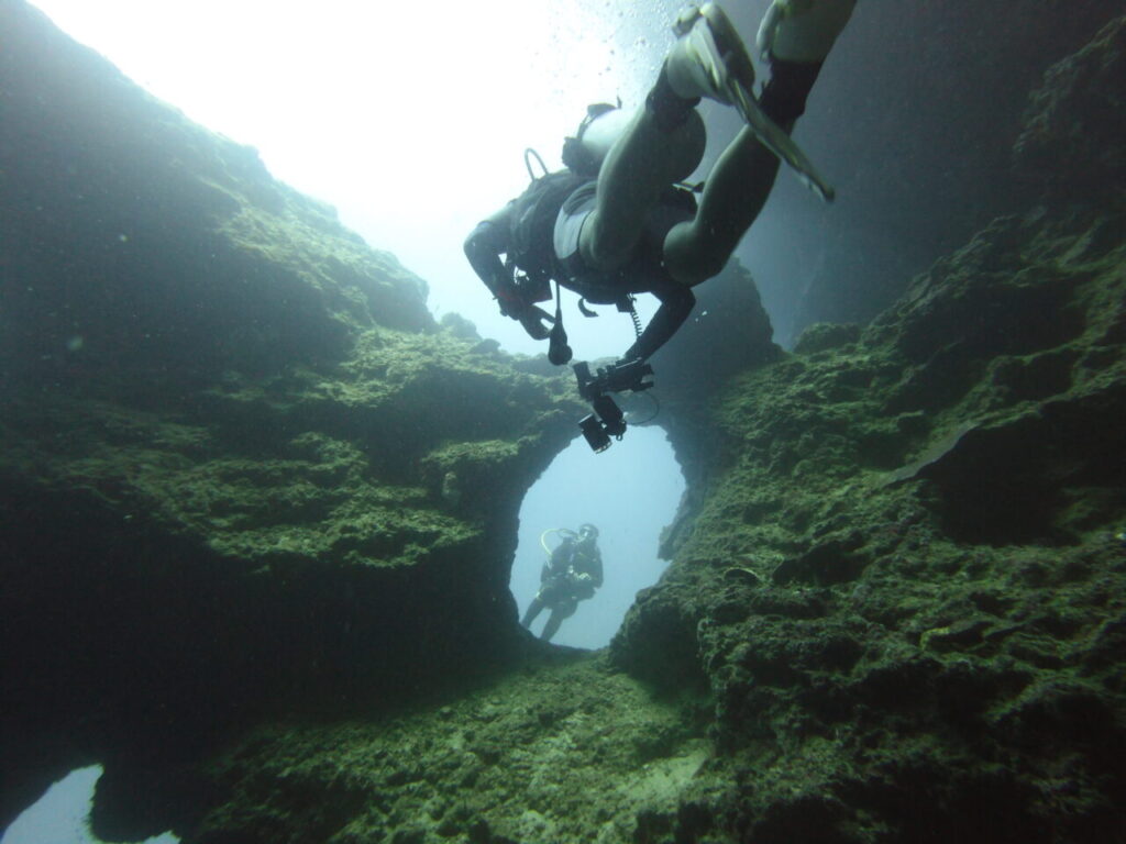 Cavern of Pescador island - favourite dive site of moalboal.