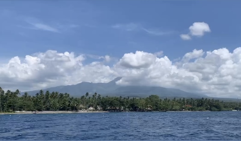 View of Dauin from dive boat.
