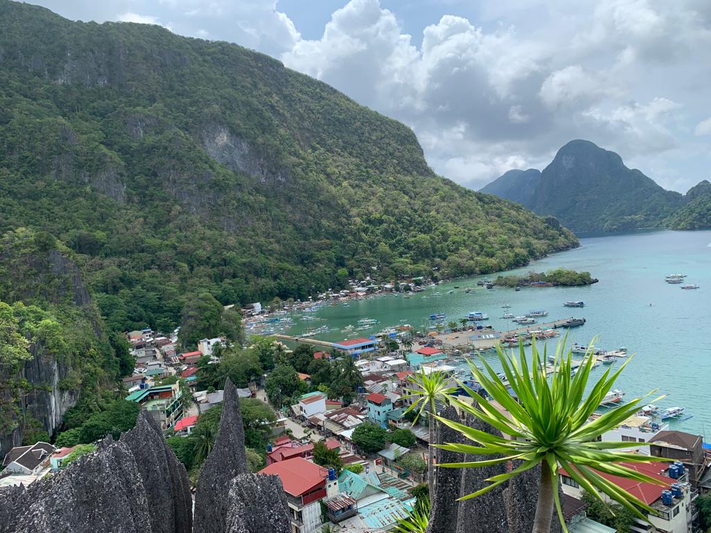 View of El Nido town and bay