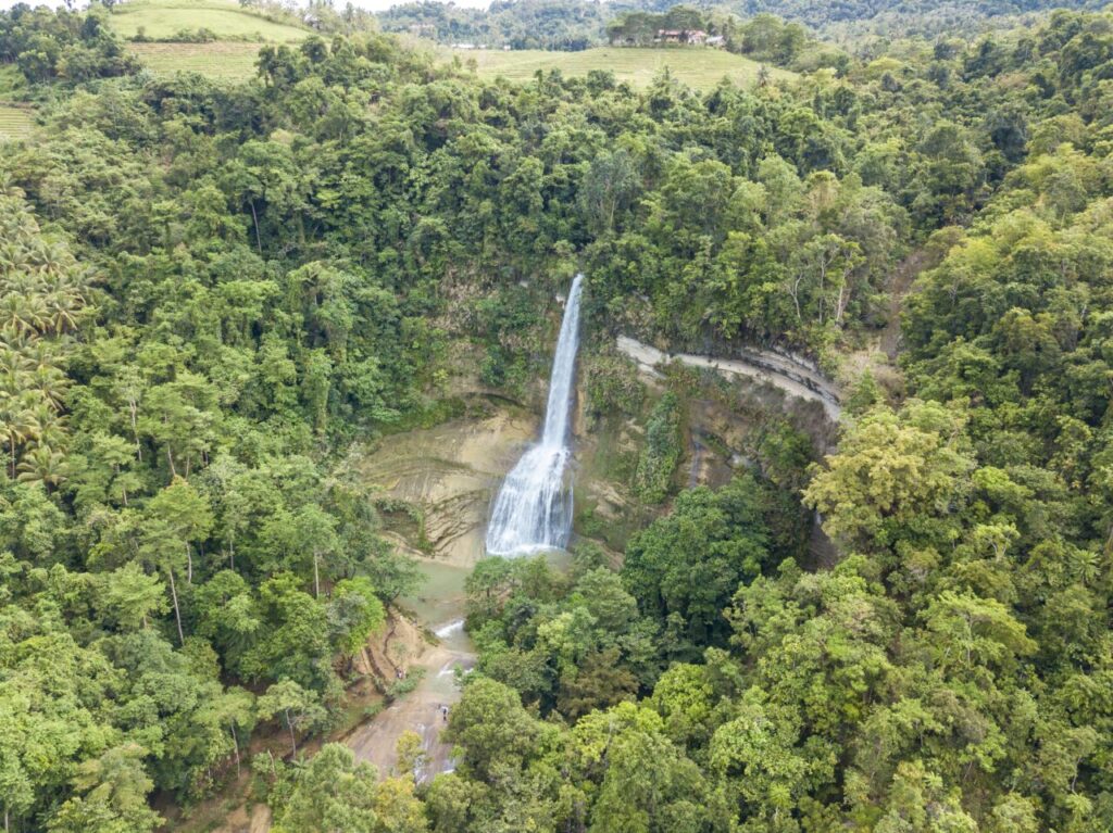Can Umantad Falls aerial shot.