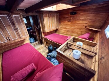 Inside view of the shared two bed cabin on the akomo isseki liveaboard