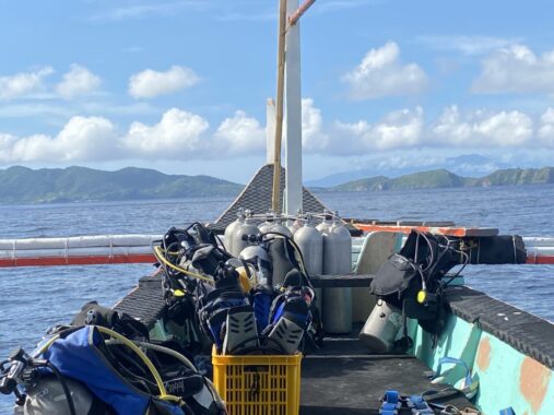 Beautiful view of batangas from dive boat.