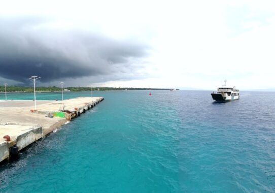 My ferry pulling into Siquijor port as I begin mu scuba diving trip there.