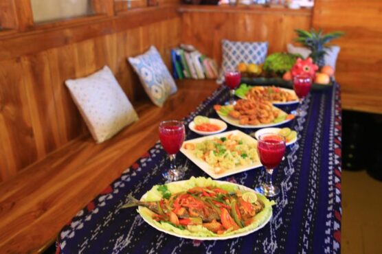 Freshly prepared delicious food aboard the Queenesia