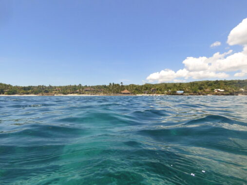 Siquijor beach as seen from the water.