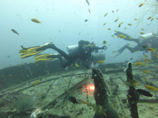 Tsvetelina photographing wreck 2