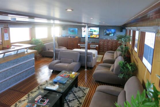 Indoor saloon of Blue Voyager