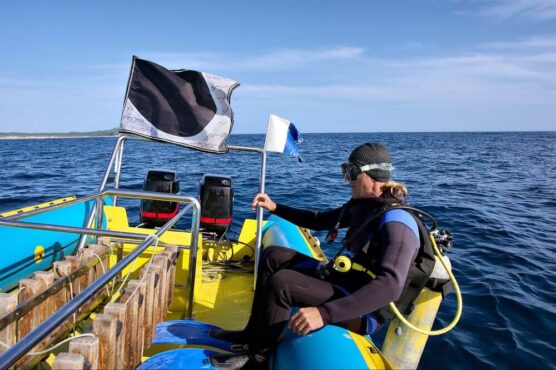 Sodwana Bay diver in boat