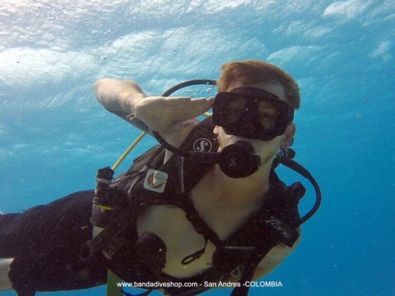 diver salute underwater