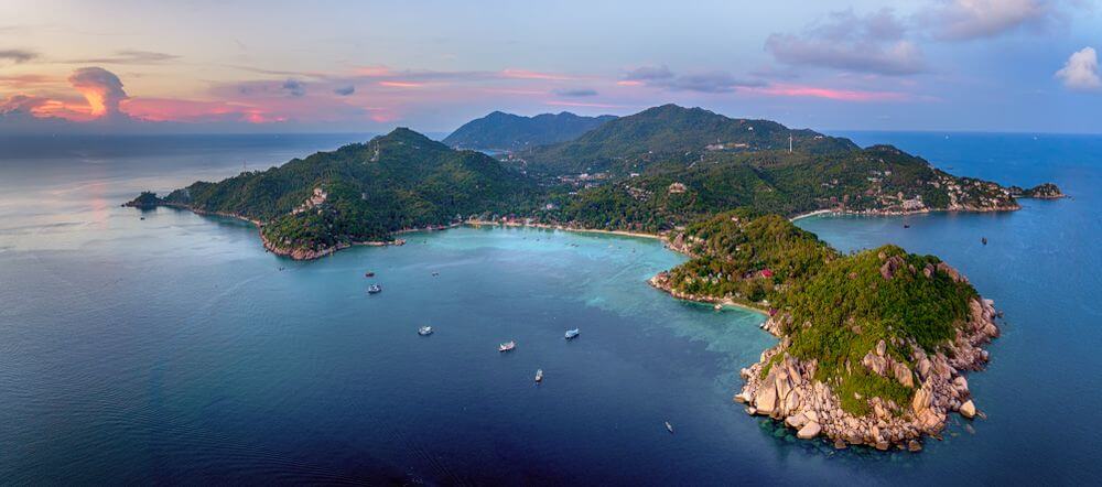 koh tao aerial view island